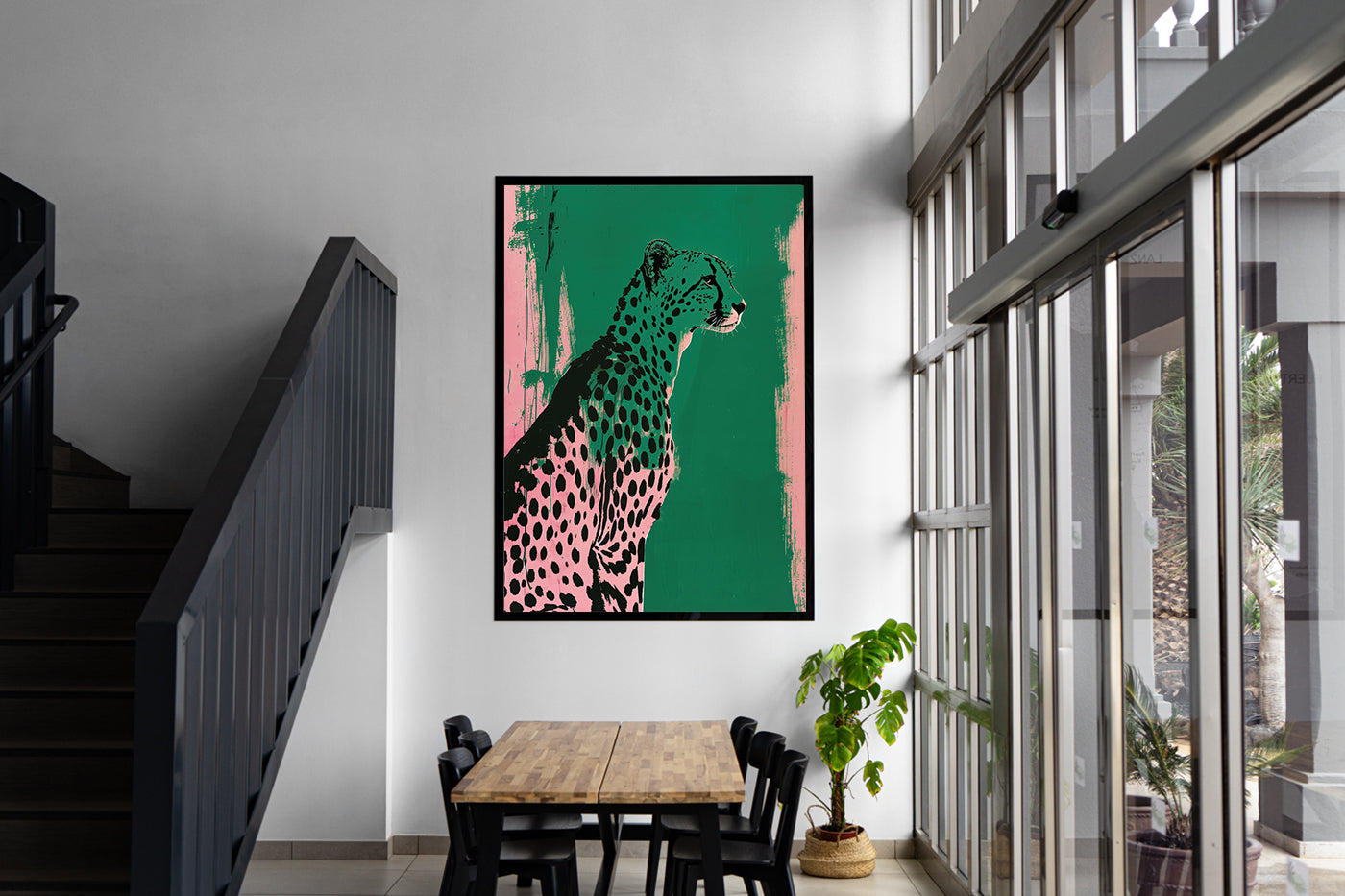 Tablou Canvas - Pink and Green Cheetah