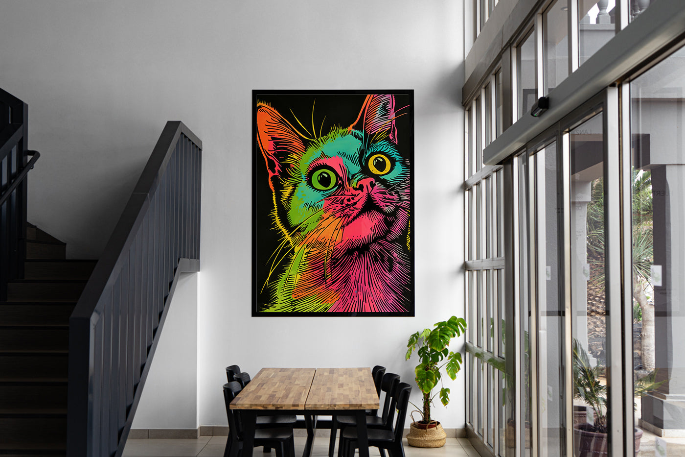 Tablou Canvas - Multicoloured Cat