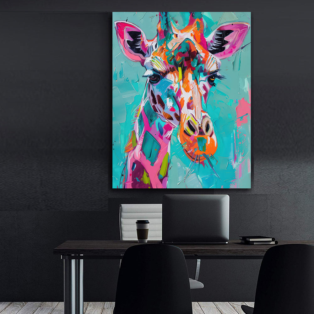 Tablou Canvas - Multicoloured Giraffe