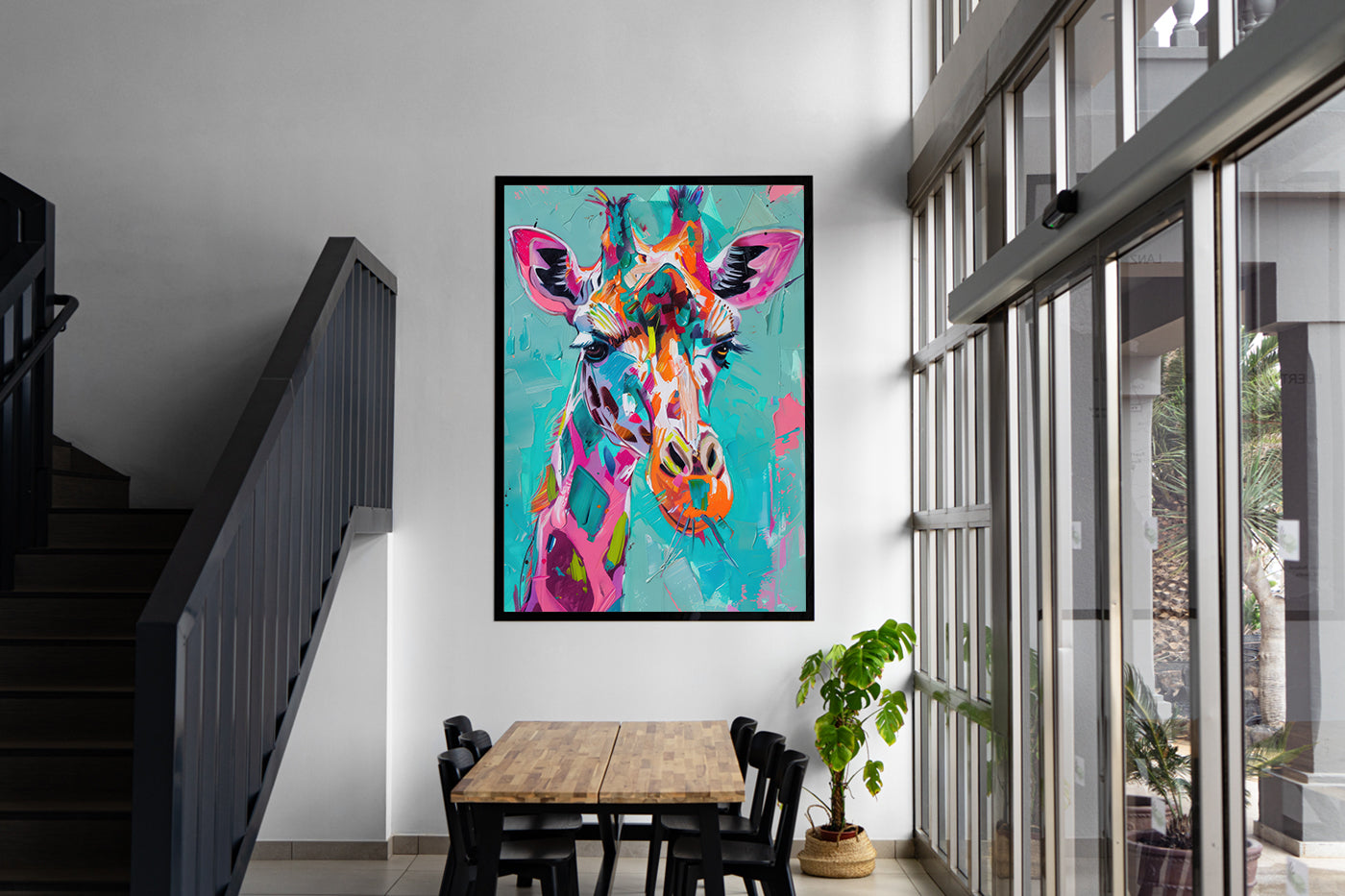 Tablou Canvas - Multicoloured Giraffe