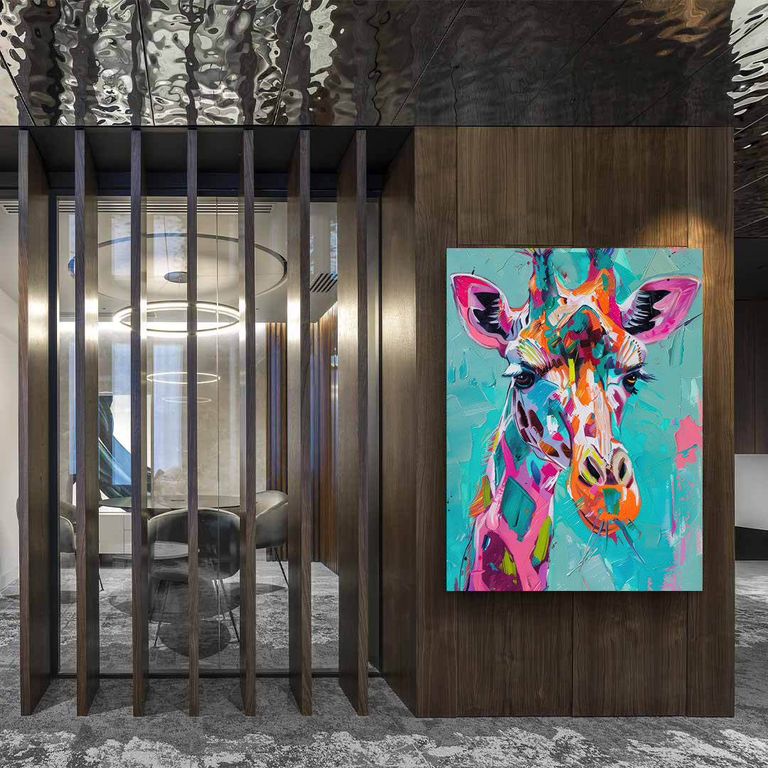 Tablou Canvas - Multicoloured Giraffe
