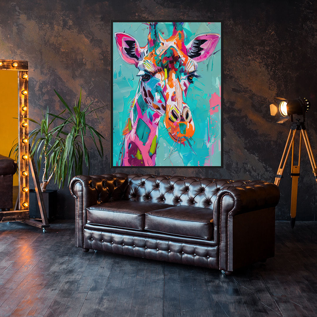 Tablou Canvas - Multicoloured Giraffe