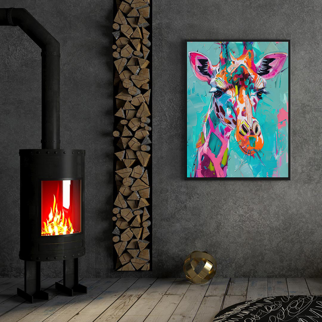 Tablou Canvas - Multicoloured Giraffe