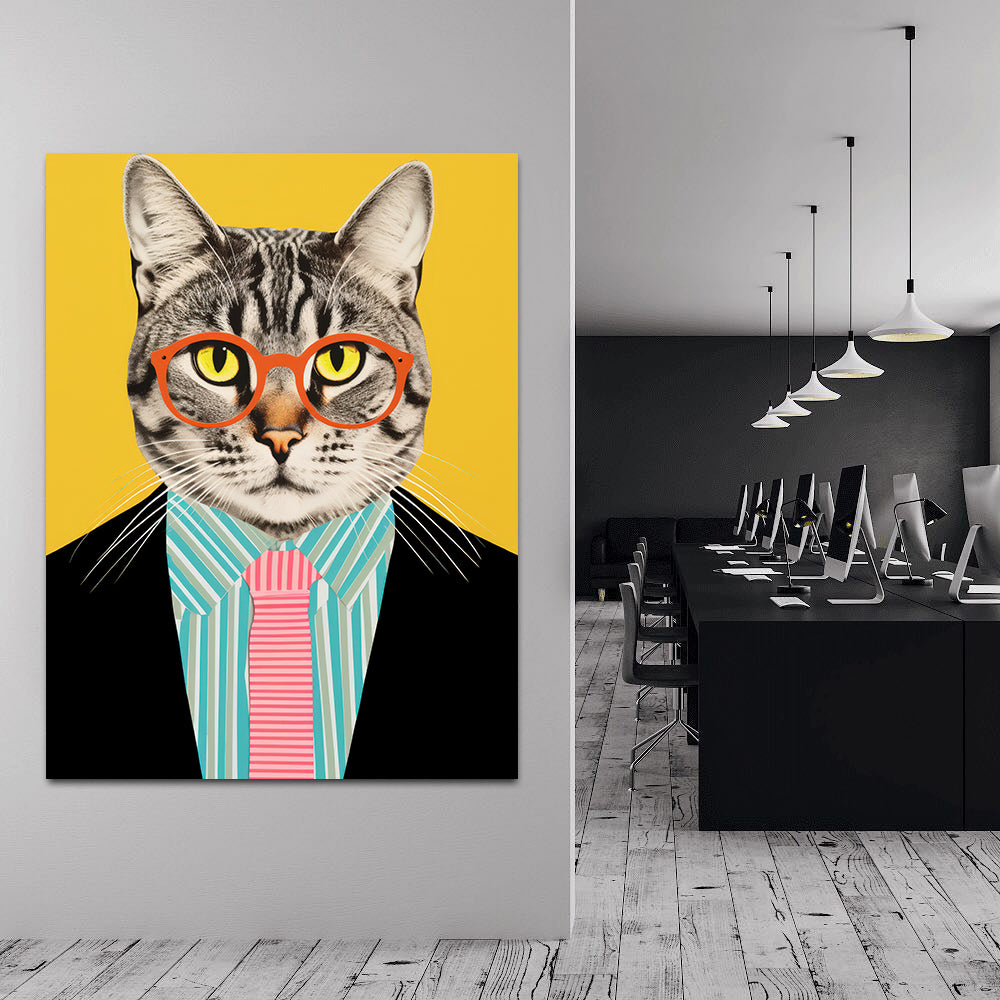 Tablou Canvas - Businessman Cat