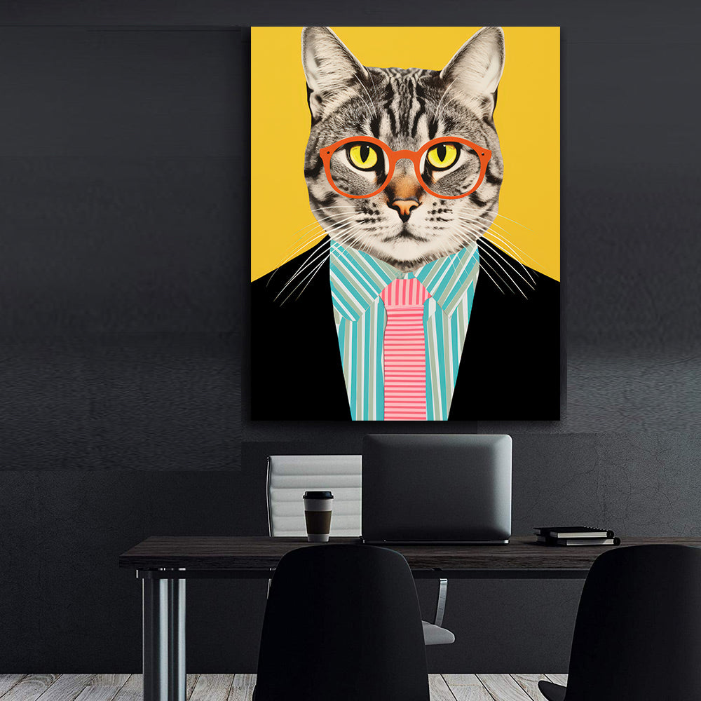 Tablou Canvas - Businessman Cat