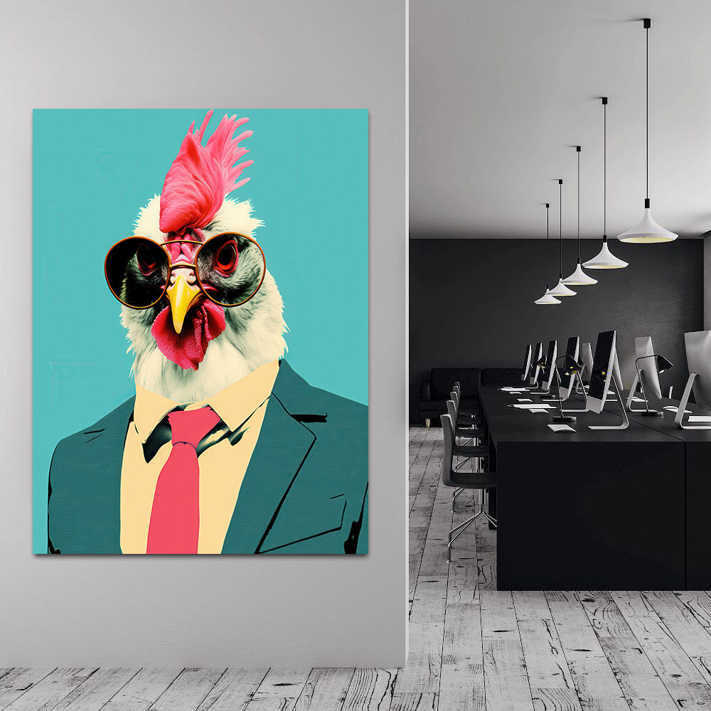 Tablou Canvas - Businessman Rooster