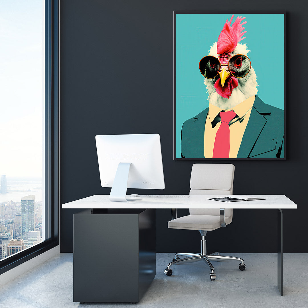 Tablou Canvas - Businessman Rooster