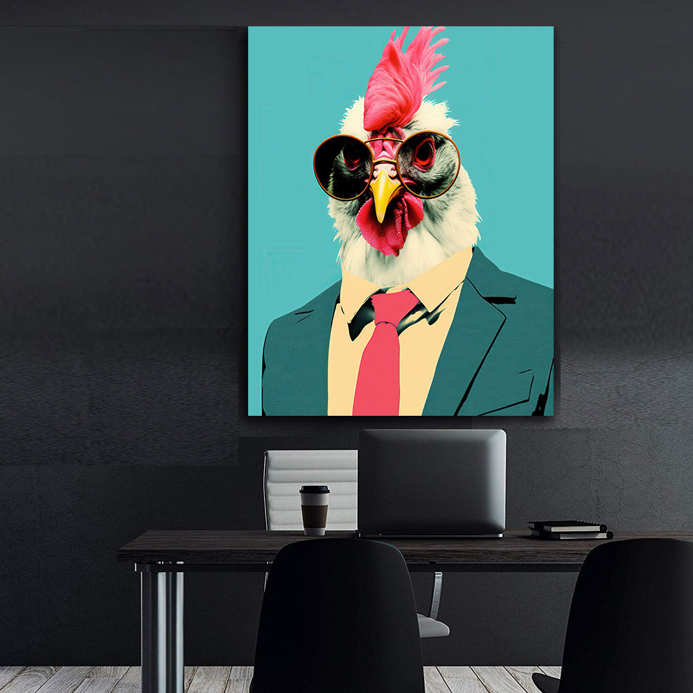 Tablou Canvas - Businessman Rooster