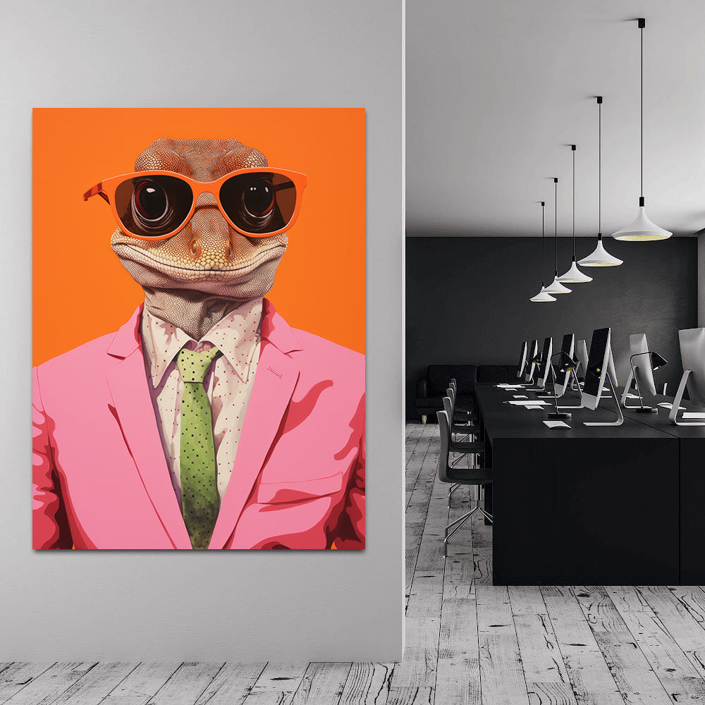 Tablou Canvas - Businessman Lizard