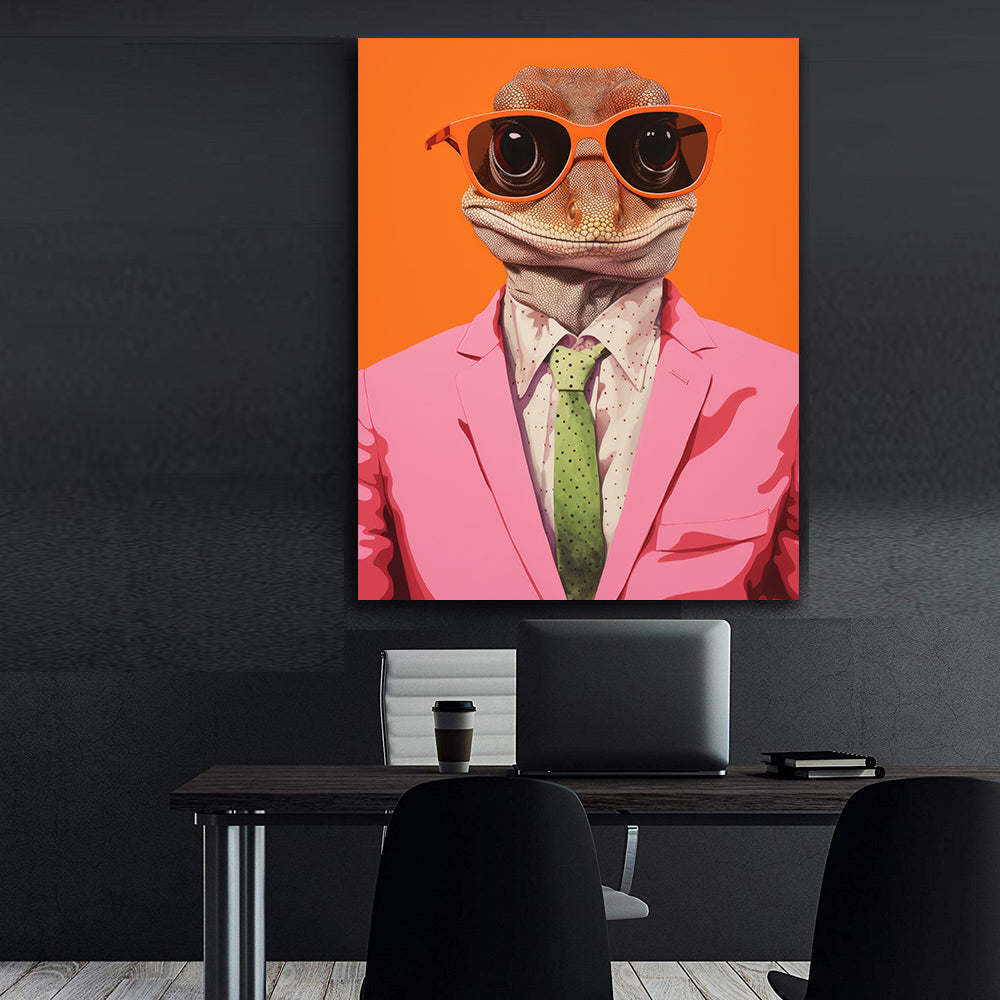 Tablou Canvas - Businessman Lizard