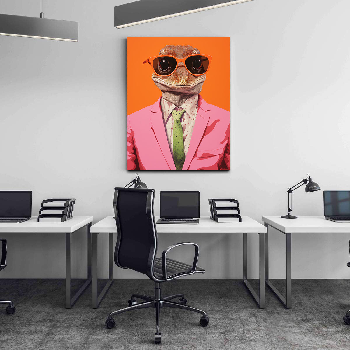 Tablou Canvas - Businessman Lizard