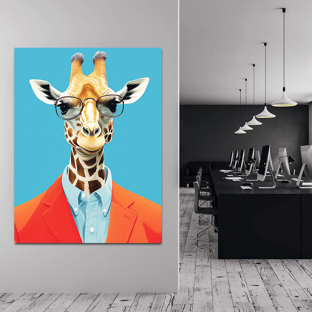 Tablou Canvas - Businessman Giraffe