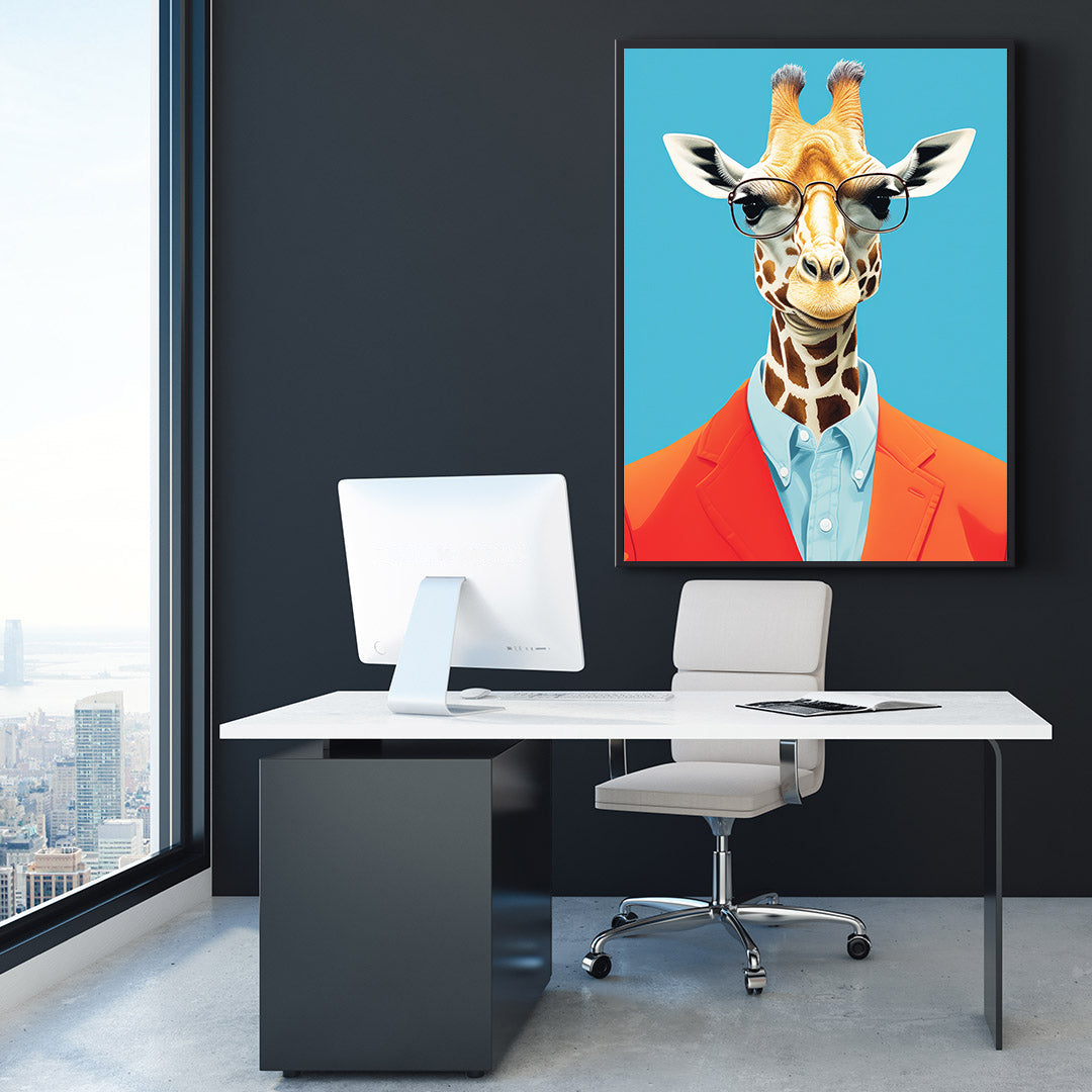 Tablou Canvas - Businessman Giraffe