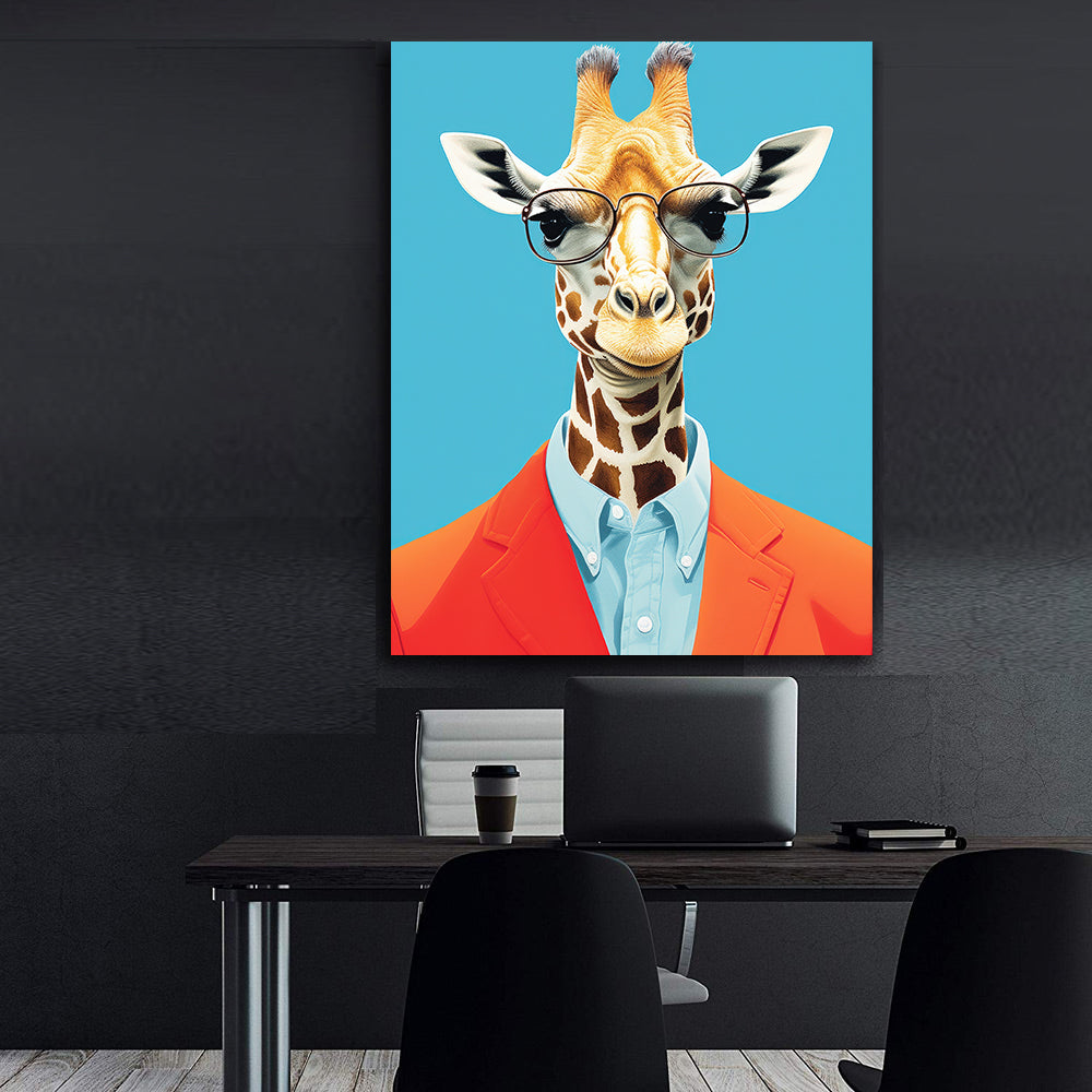 Tablou Canvas - Businessman Giraffe