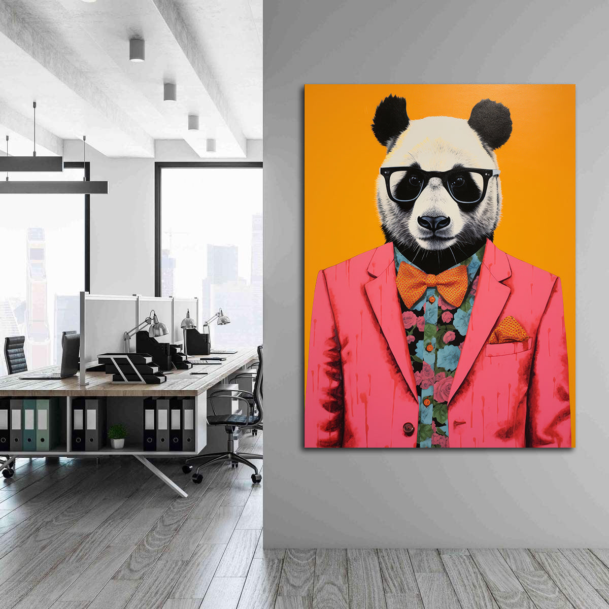 Tablou Canvas - Businessman Panda