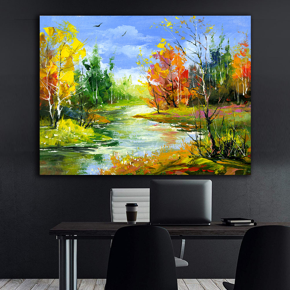 Peinture sur toile - Paysage forestier