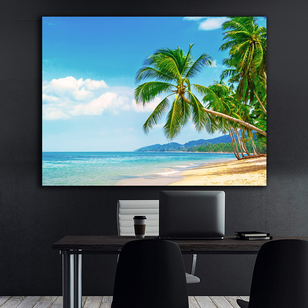 Peinture sur toile - Palmiers sur la plage