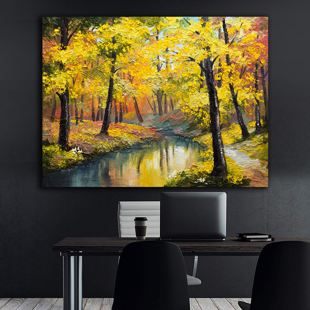 Peinture sur toile - Paysage d'automne
