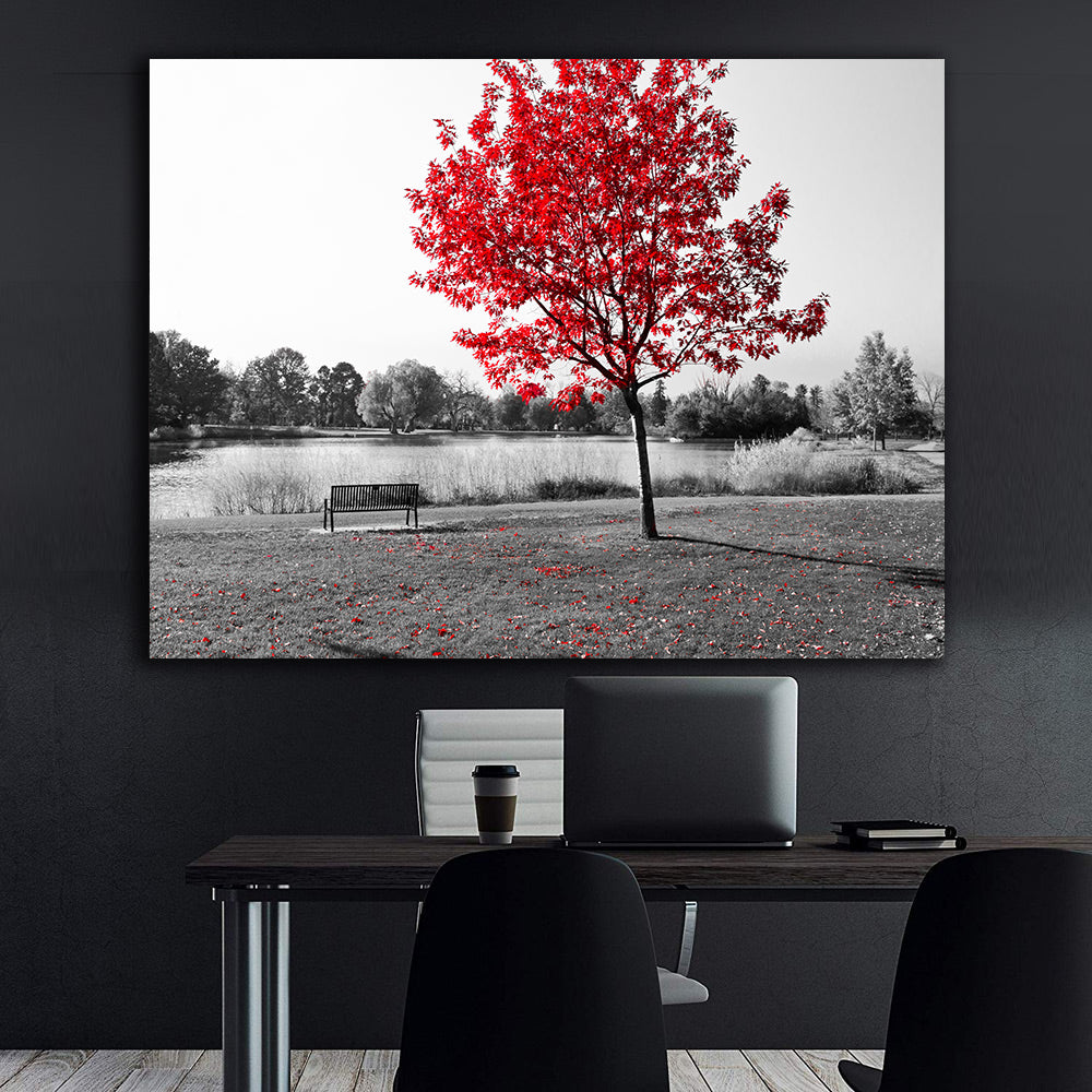 Peinture sur toile - Arbre rouge