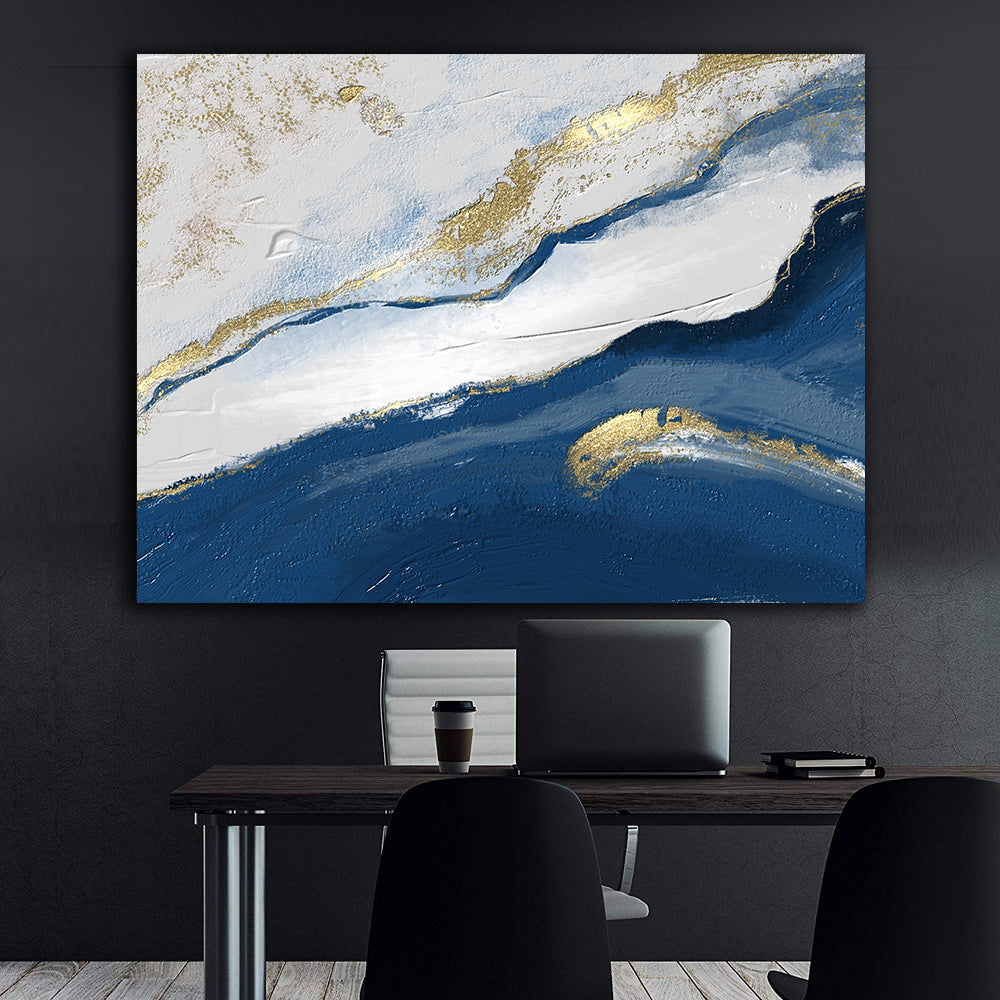 Tablou Canvas - Abstract Alb și Albastru