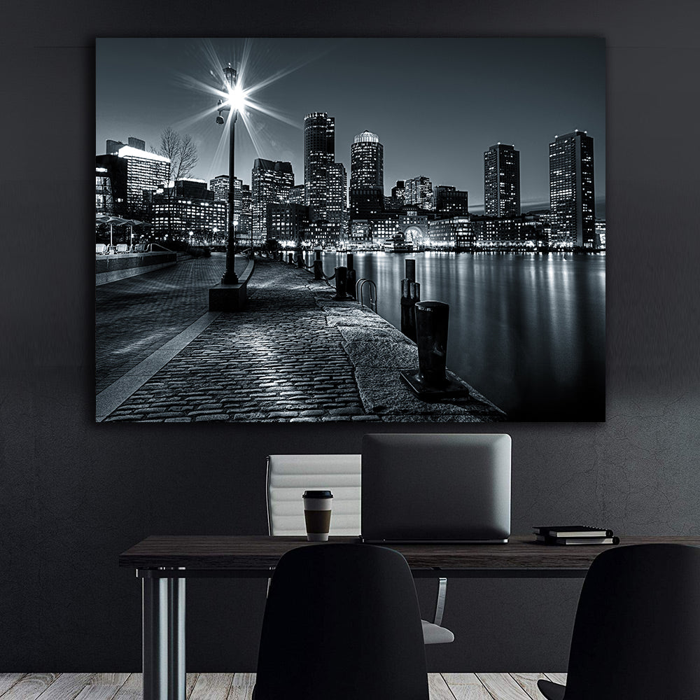 Tablou Canvas - Oraș Alb Negru