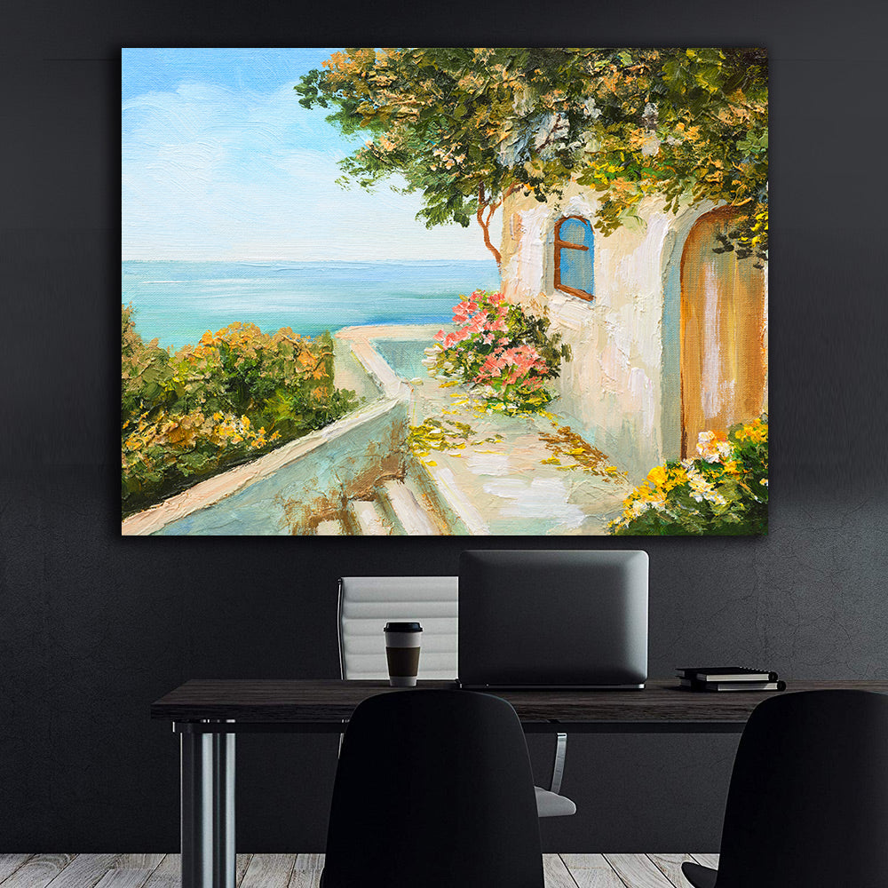 Tableau sur toile - Maison au bord de la mer