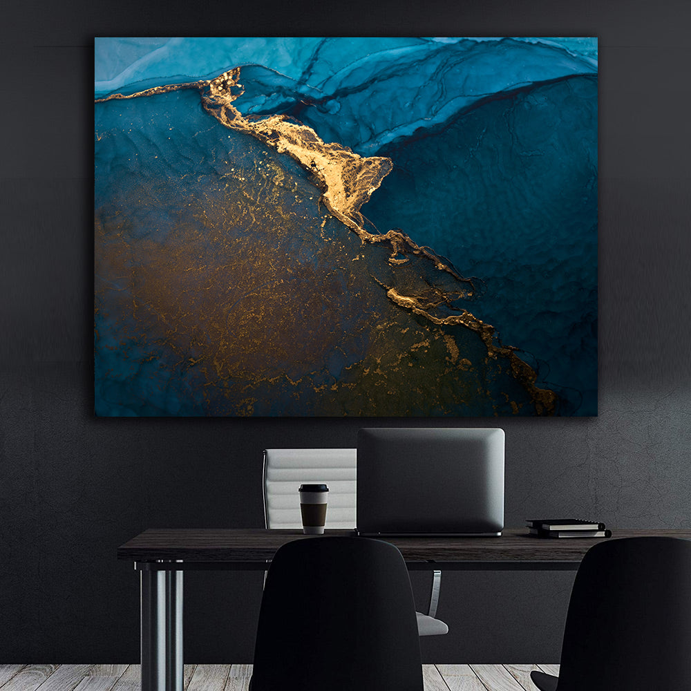 Tablou Canvas - Abstract Albastru Auriu