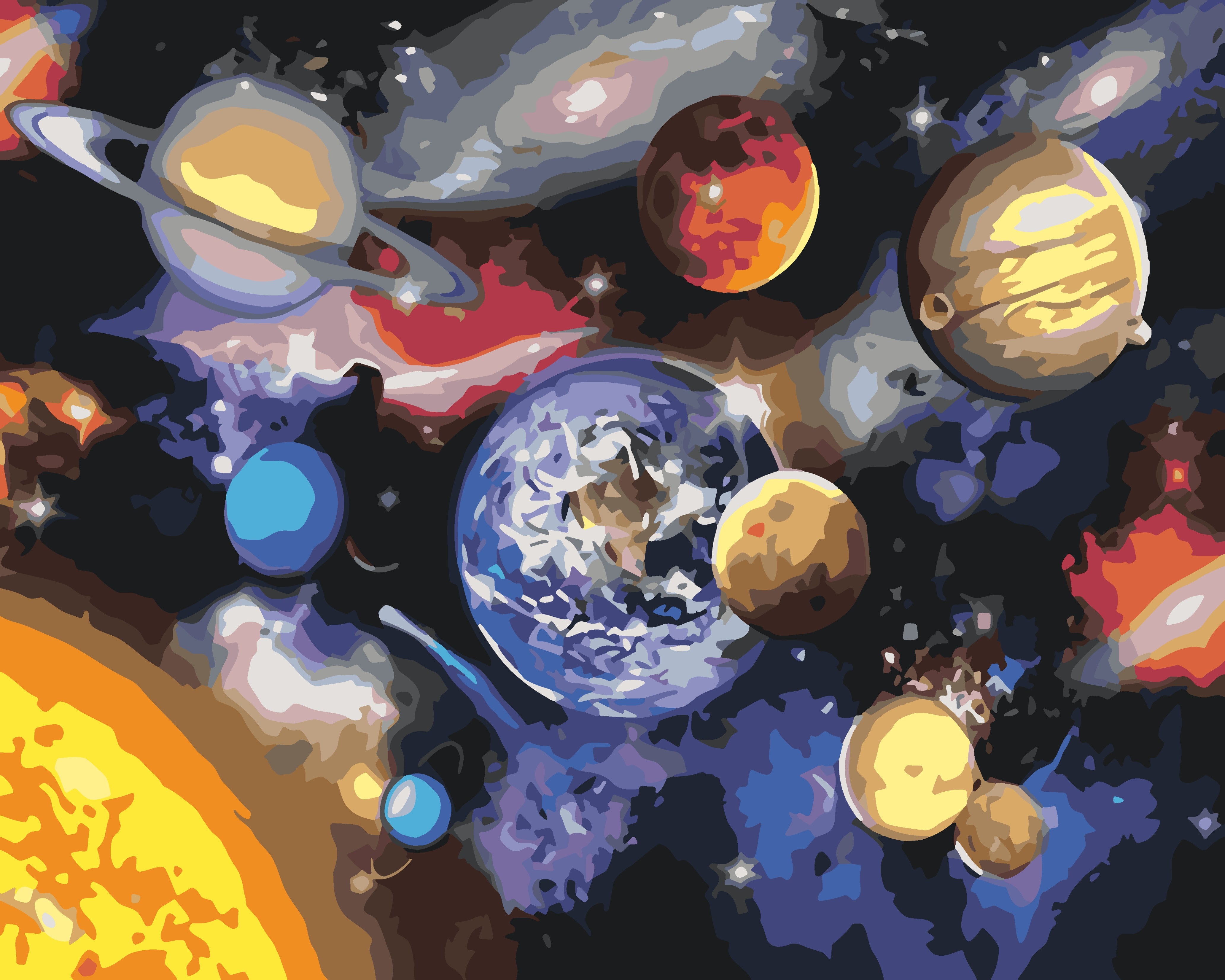 an image of a space scene with planets