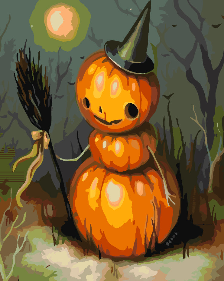 Pictura pe numere - Dovleac de Halloween 3619