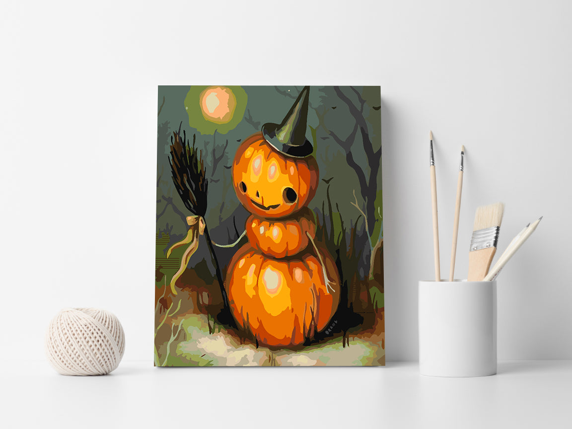 Pictura pe numere - Dovleac de Halloween 3619