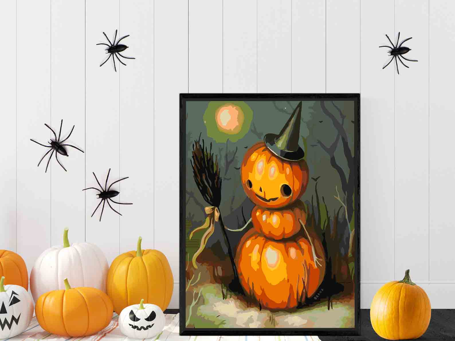 Pictura pe numere - Dovleac de Halloween 3619