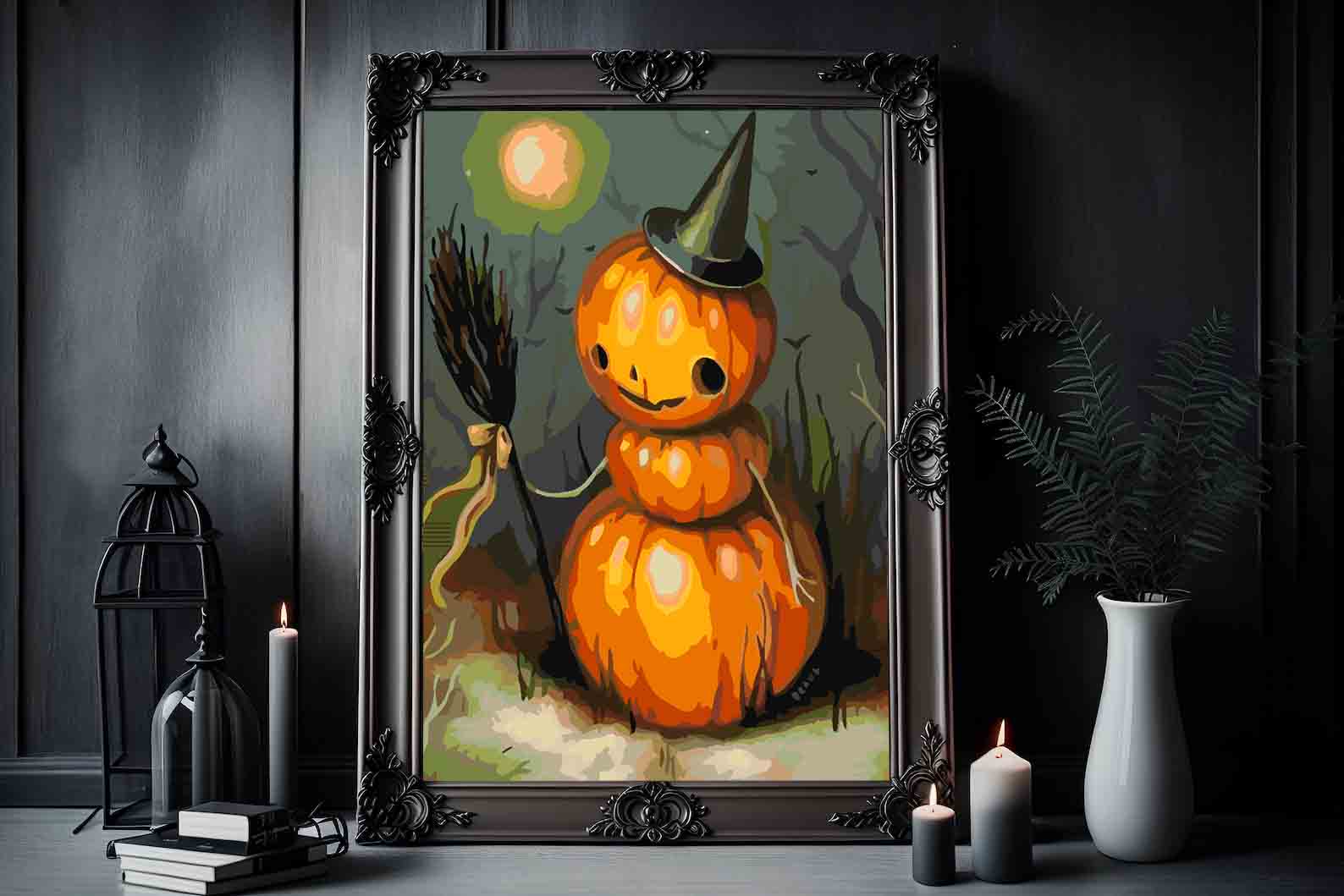 Pictura pe numere - Dovleac de Halloween 3619