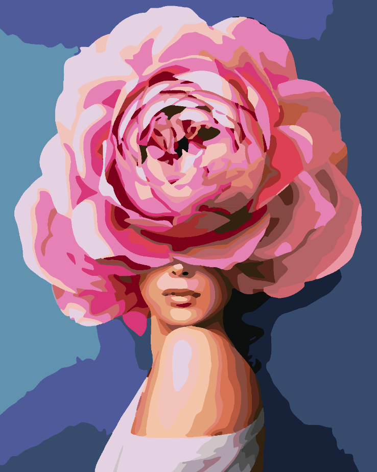 Pictura pe numere - Floral Head 4073