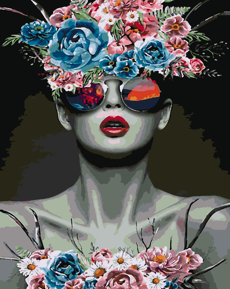 Pictura pe numere - Floral Head 4100