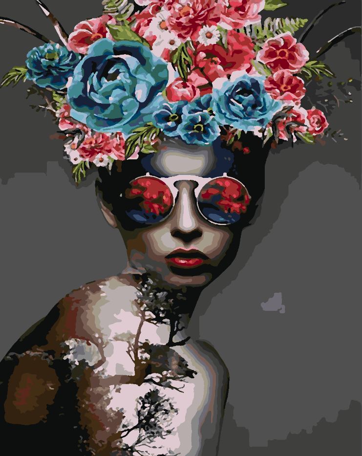 Pictura pe numere - Floral Head 4102