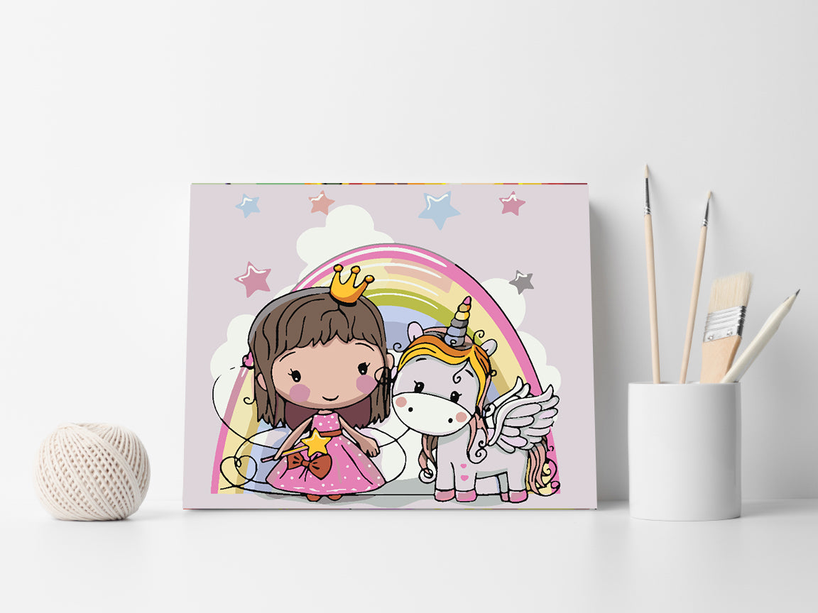 Pictura pe numere - Mica Prințesă cu Unicornul 4132