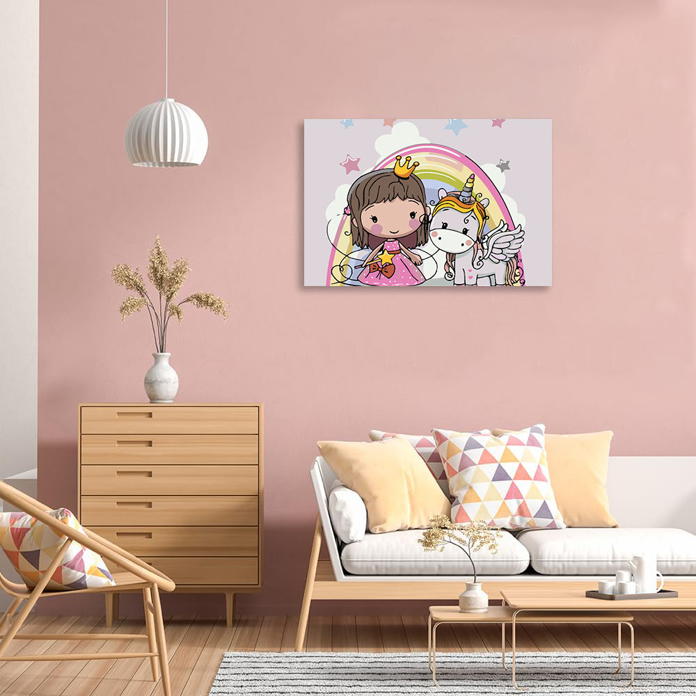 Pictura pe numere - Mica Prințesă cu Unicornul 4132
