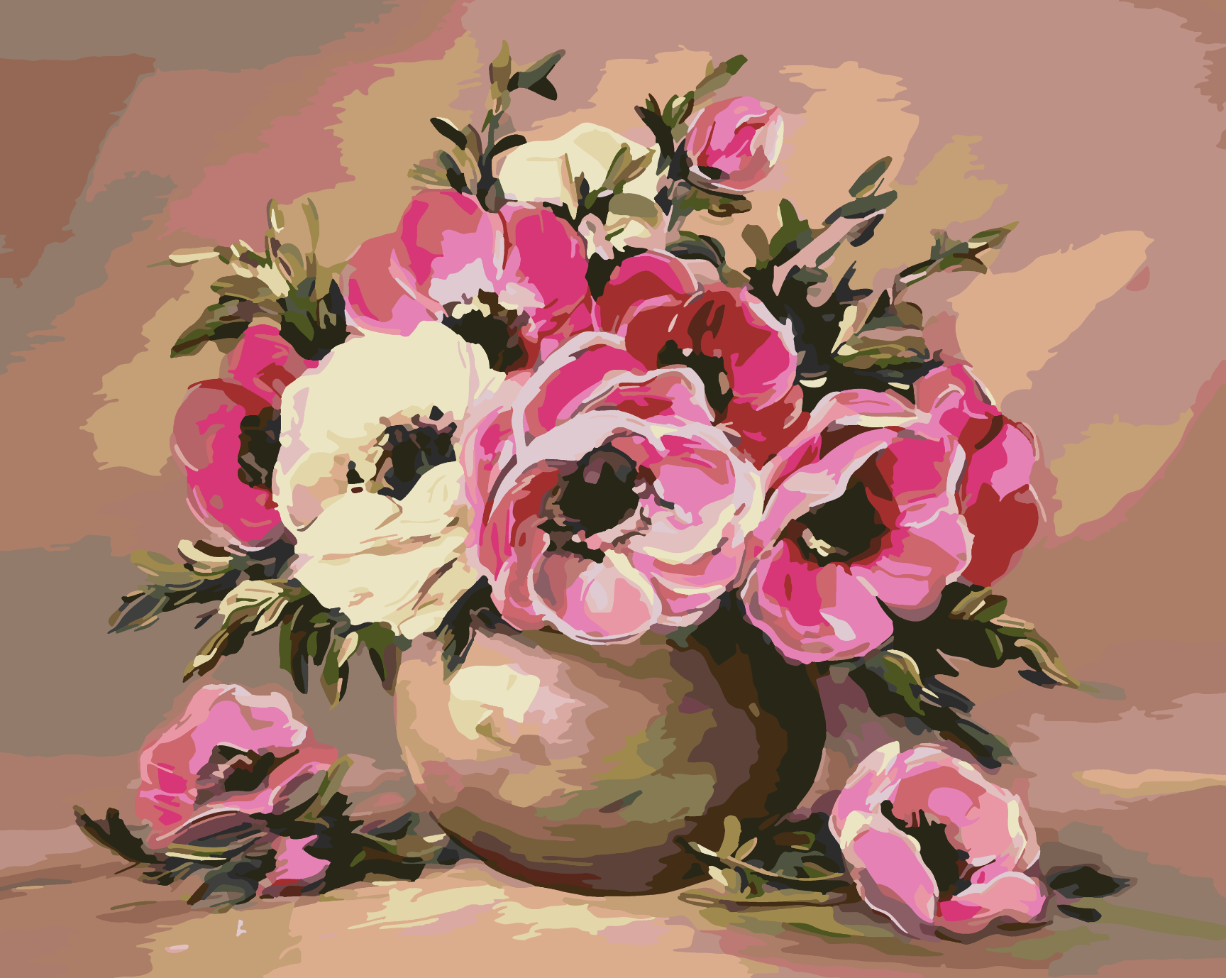 Peinture par numéros - Fleurs dans un vase 4152