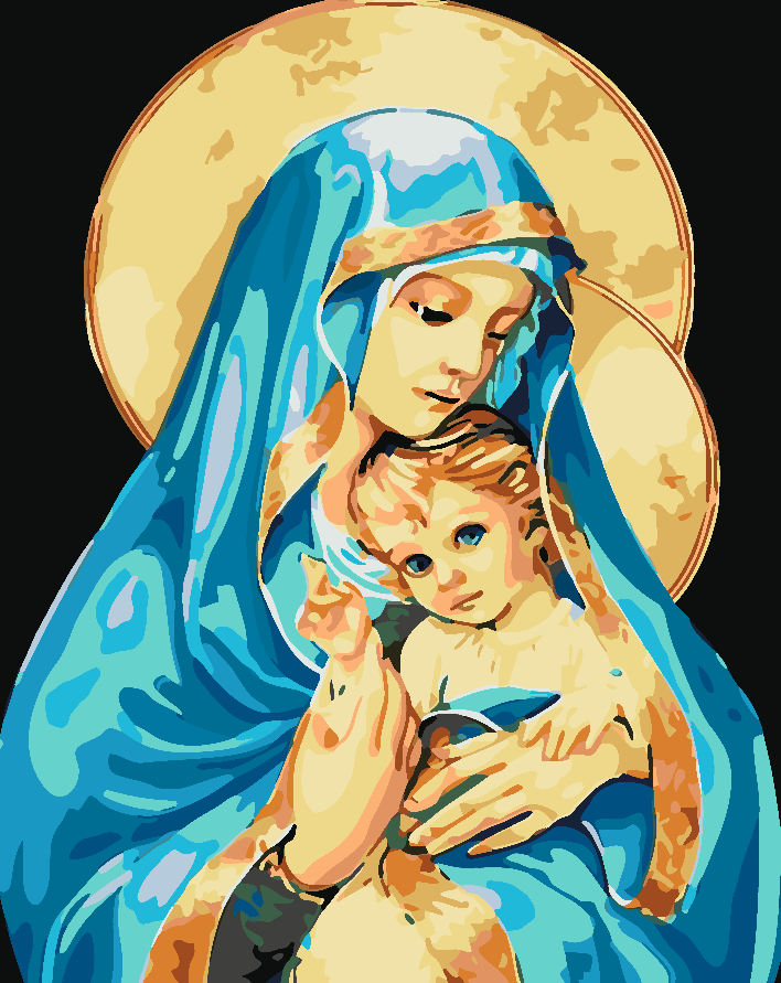 Pictura pe numere - Sfânta Maria cu Pruncul 4165