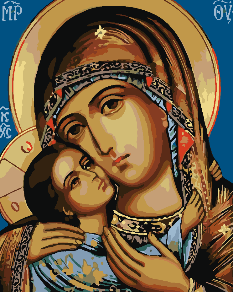 Peinture par numéros - Sainte Marie avec l'Enfant 4175