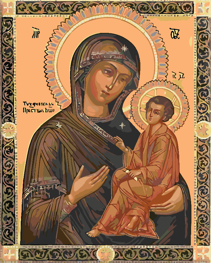 Peinture par numéros - Sainte Marie avec l'Enfant 4180