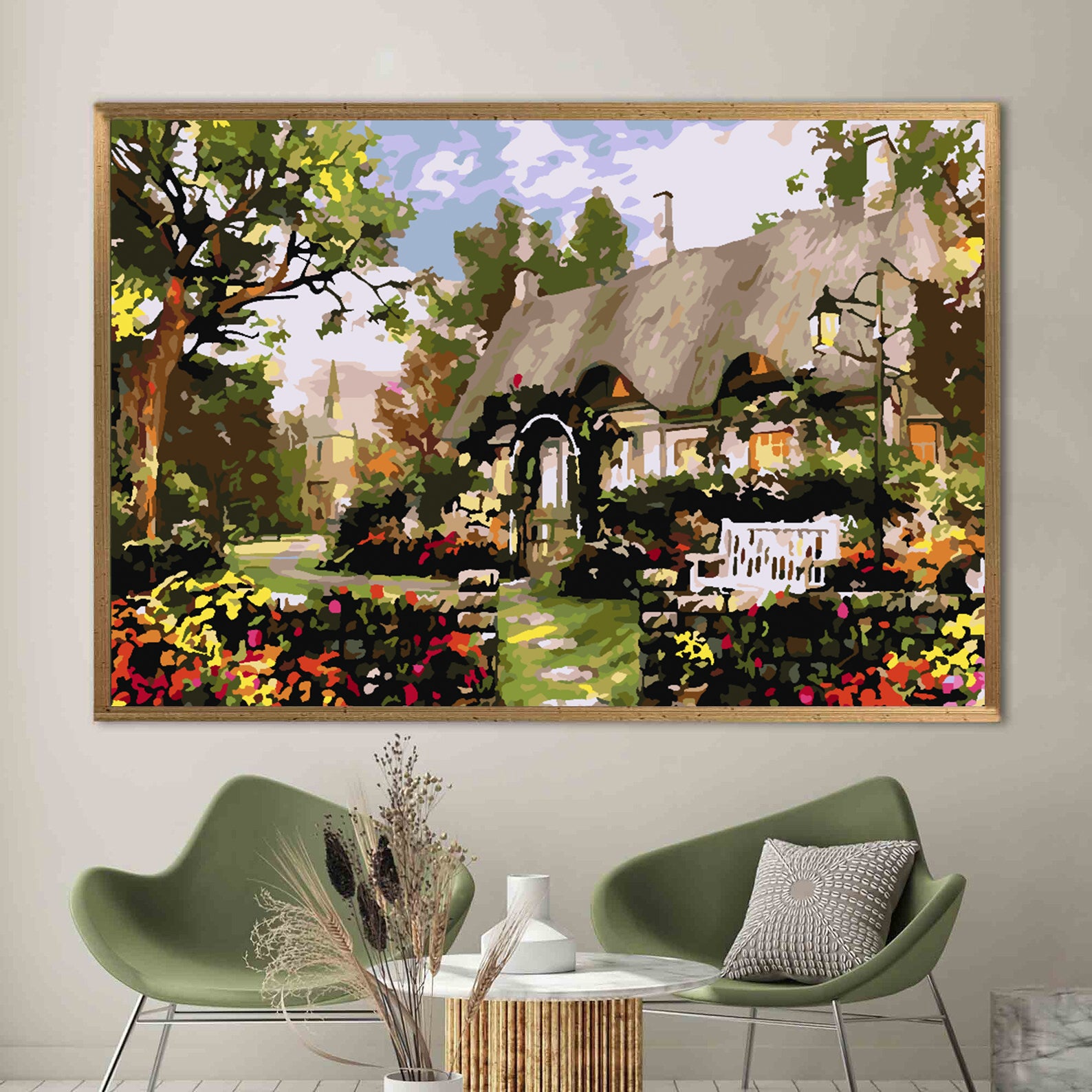 Peinture par numéros - Maison avec fleurs 4198