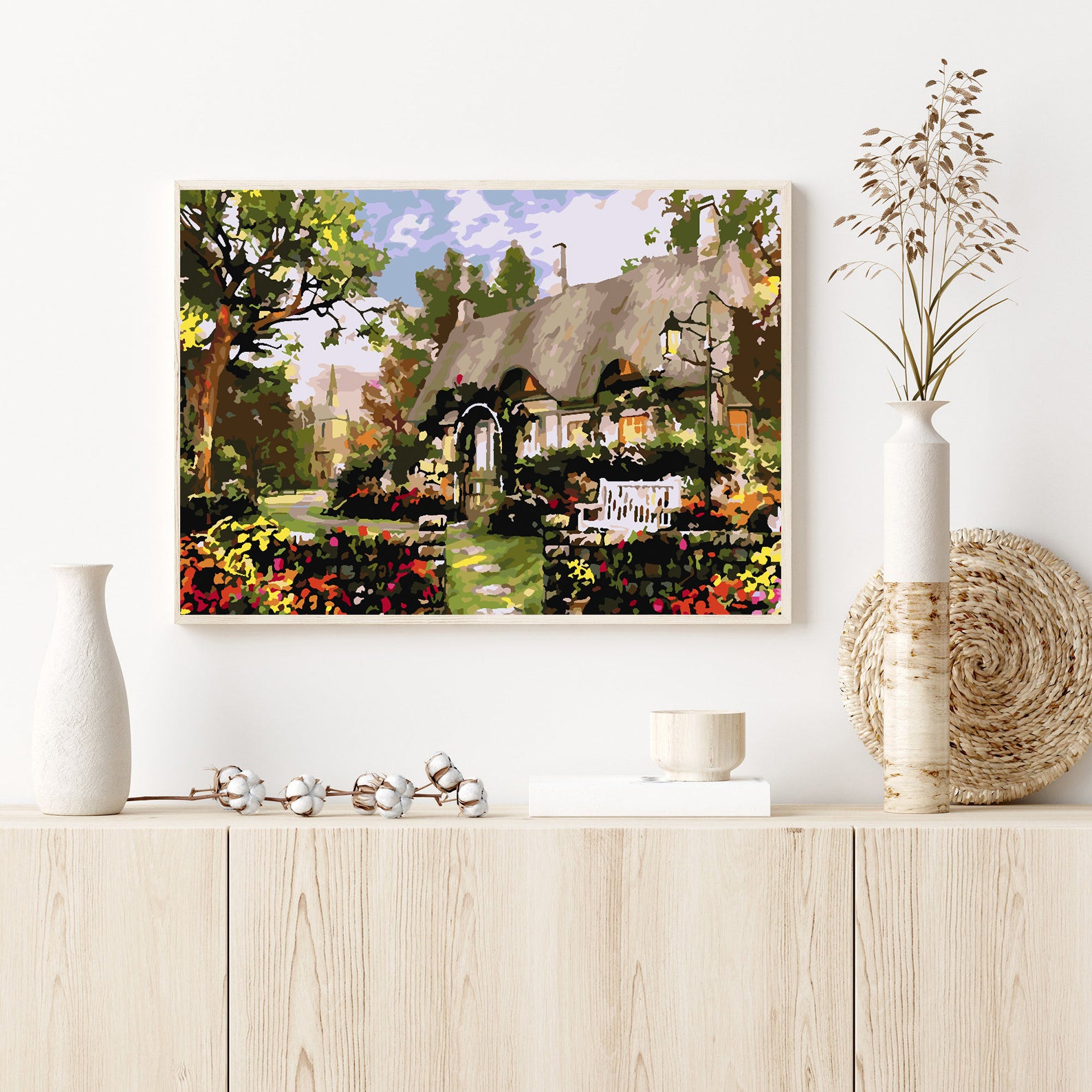 Peinture par numéros - Maison avec fleurs 4198