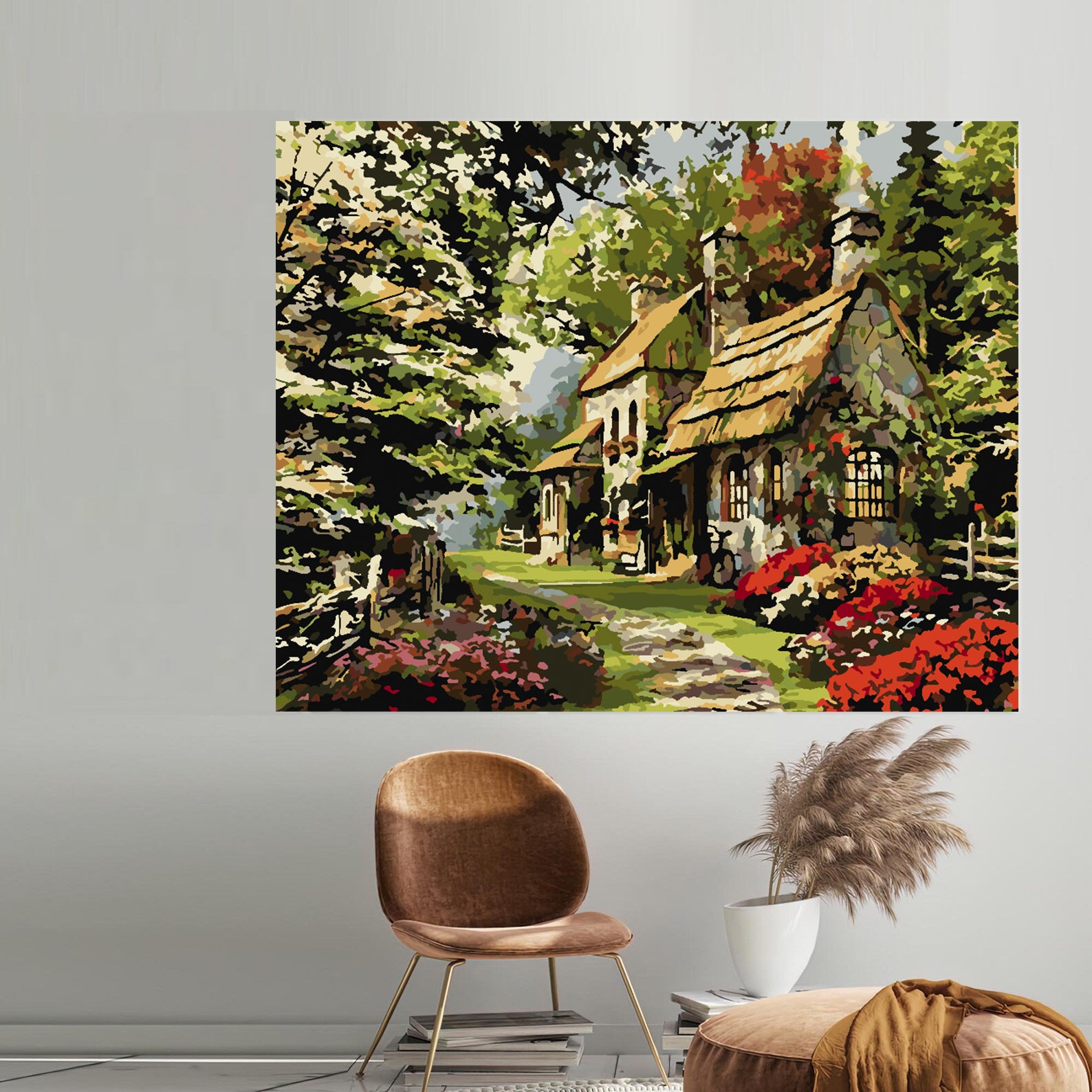 Pictura pe numere - Casă cu Flori 4200