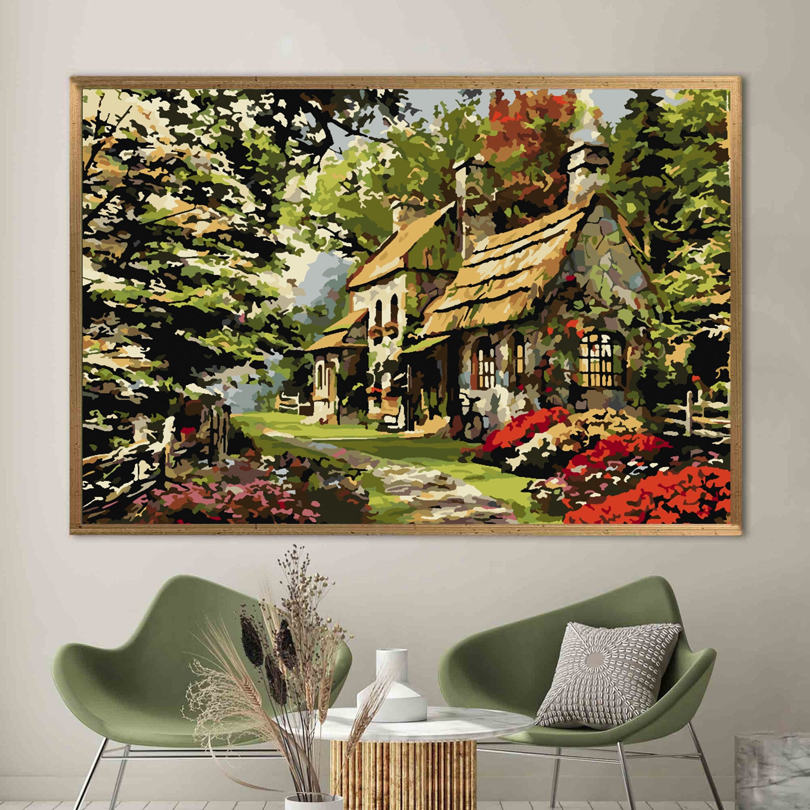 Pictura pe numere - Casă cu Flori 4200