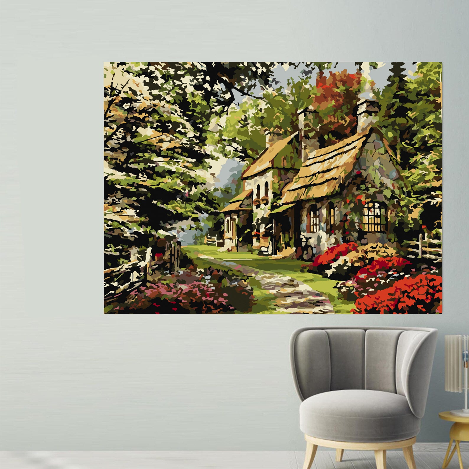 Pictura pe numere - Casă cu Flori 4200