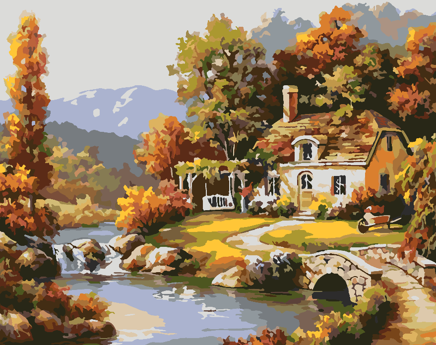 Pictura pe numere - Casă la Lac 4201