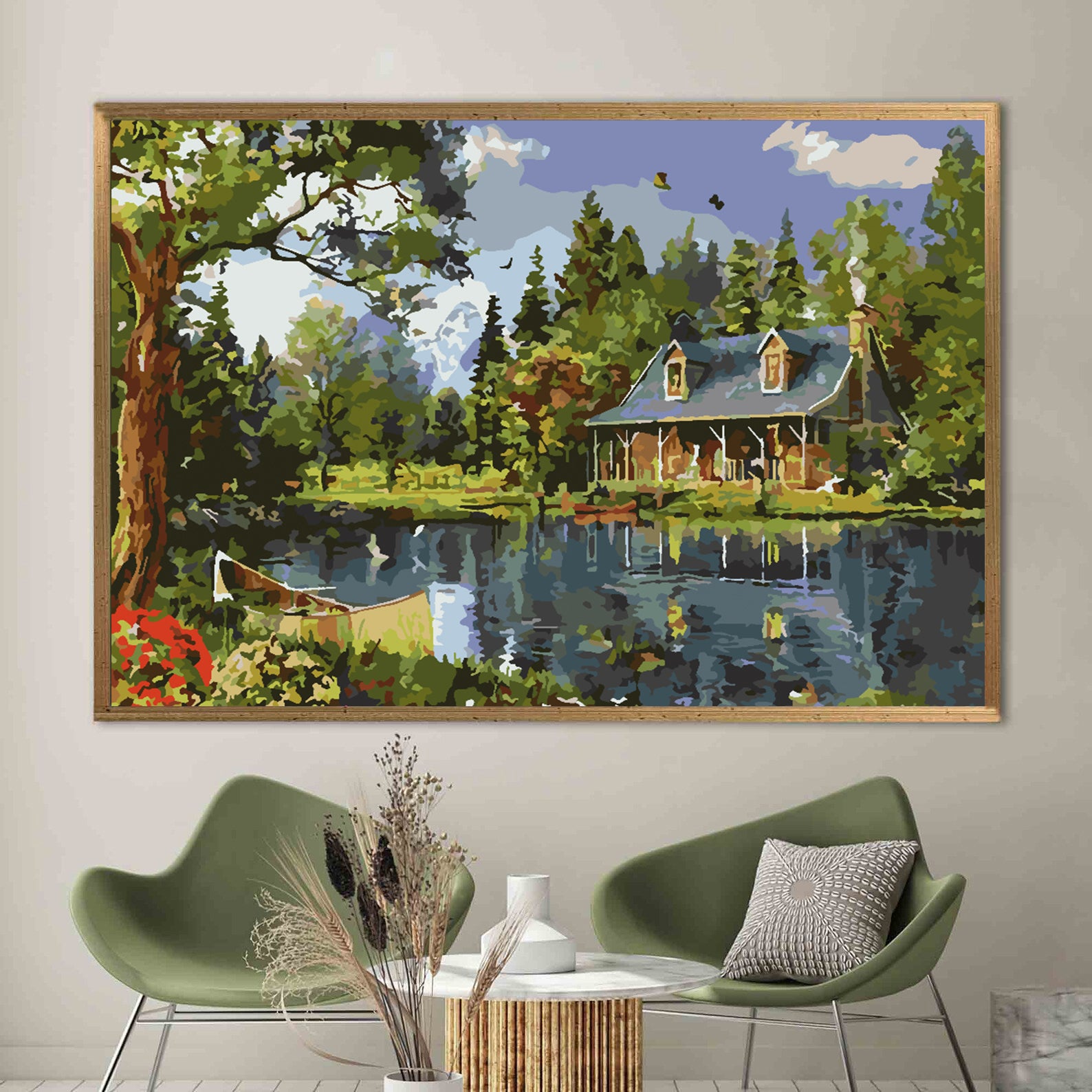 Peinture par numéros - Maison au bord du lac 4202