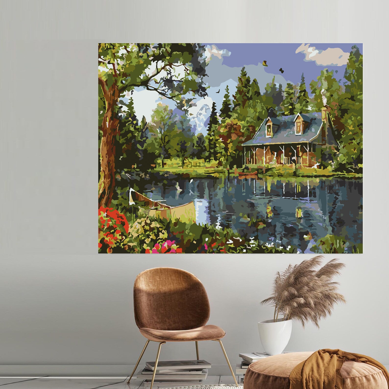 Peinture par numéros - Maison au bord du lac 4202