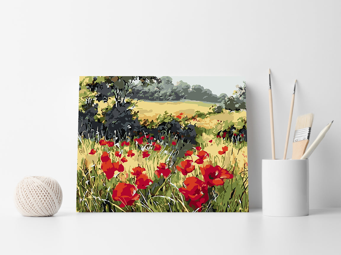 Peinture par numéros - Champ de coquelicots 4203